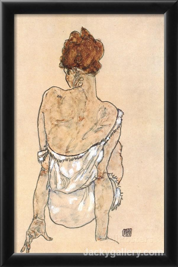 Zittende Vrouw on the Rug by Egon Schiele paintings reproduction